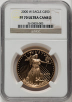 2000-W $50 One-Ounce Gold Eagle Brown Label NGC PF70 (772516010)