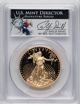 2013-W $50 One-Ounce Gold Eagle PCGS PR70 Philip Diehl