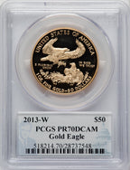 2013-W $50 One-Ounce Gold Eagle PCGS PR70 Philip Diehl