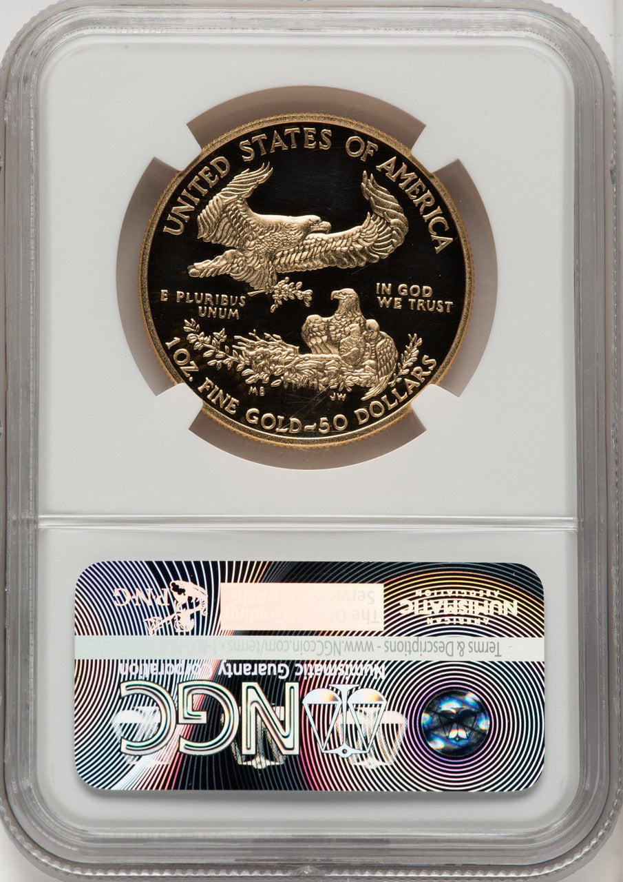 2015-W One-Ounce Gold Eagle First Strike ER Blue NGC PF70