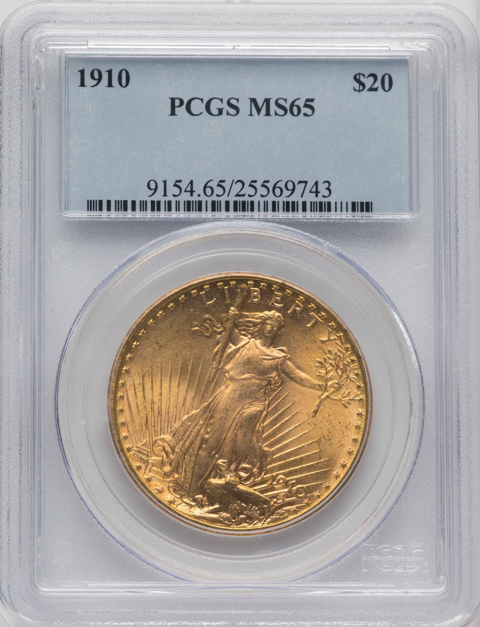1910 $20 Saint-Gaudens Double Eagle PCGS MS65 (772283003)