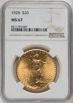 1928 $20 Saint-Gaudens Double Eagle NGC MS67 (519874027)
