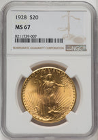 1928 $20 Saint-Gaudens Double Eagle NGC MS67 (519874027)