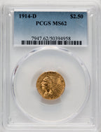 1914-D $2.50 Indian Quarter Eagle PCGS MS62 (772591074)