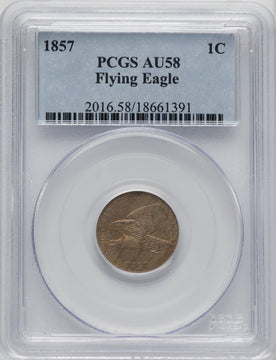1857 1C Flying Eagle Cent PCGS AU58 (520062003)