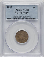 1857 1C Flying Eagle Cent PCGS AU58 (520062003)