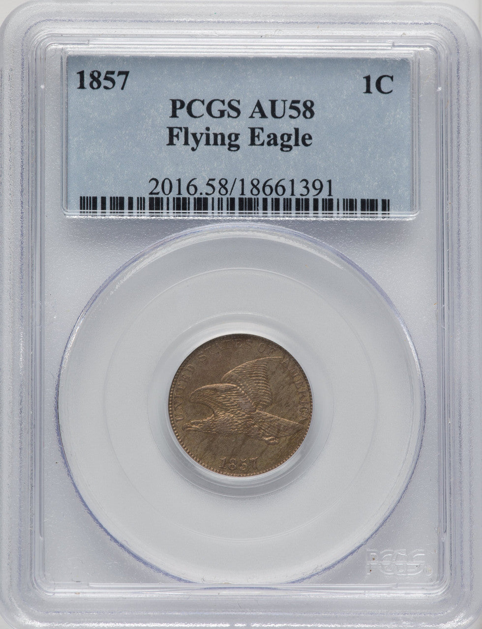 1857 1C Flying Eagle Cent PCGS AU58 (520062003)