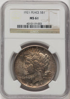 1921 Peace Dollar NGC MS61 (772108019)