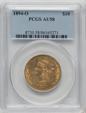1894-O $10 Liberty Eagle PCGS AU58