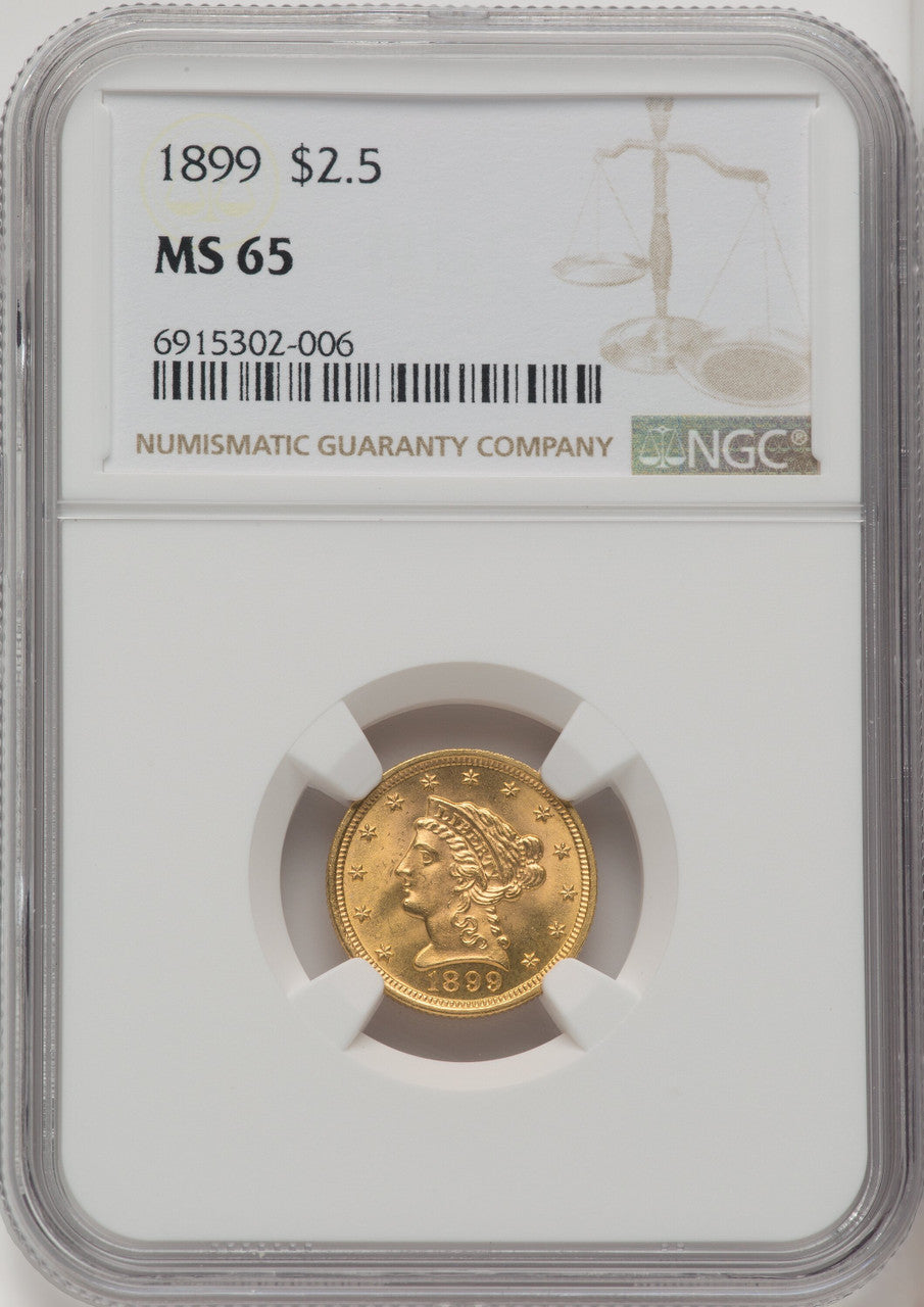 1899 $2.50 Liberty Quarter Eagle NGC MS65