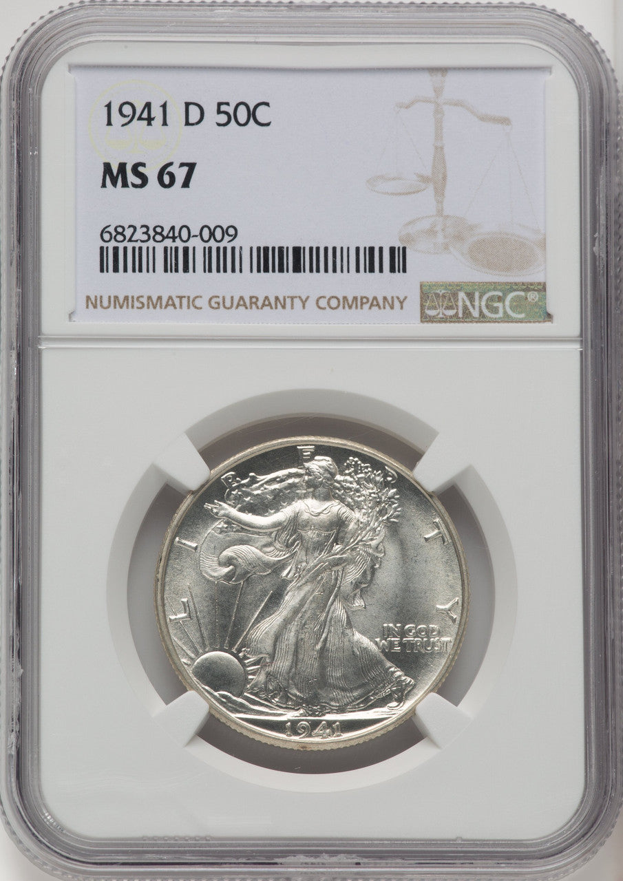 1941-D 50C Walking Liberty Half Dollar NGC MS67 (771672008)
