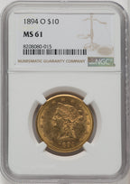 1894-O $10 Liberty Eagle NGC MS61