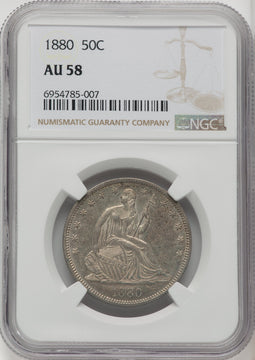 1880 50C Seated Half Dollar NGC AU58 (772102057)