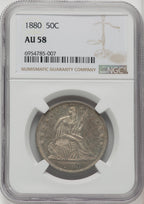 1880 50C Seated Half Dollar NGC AU58 (772102057)