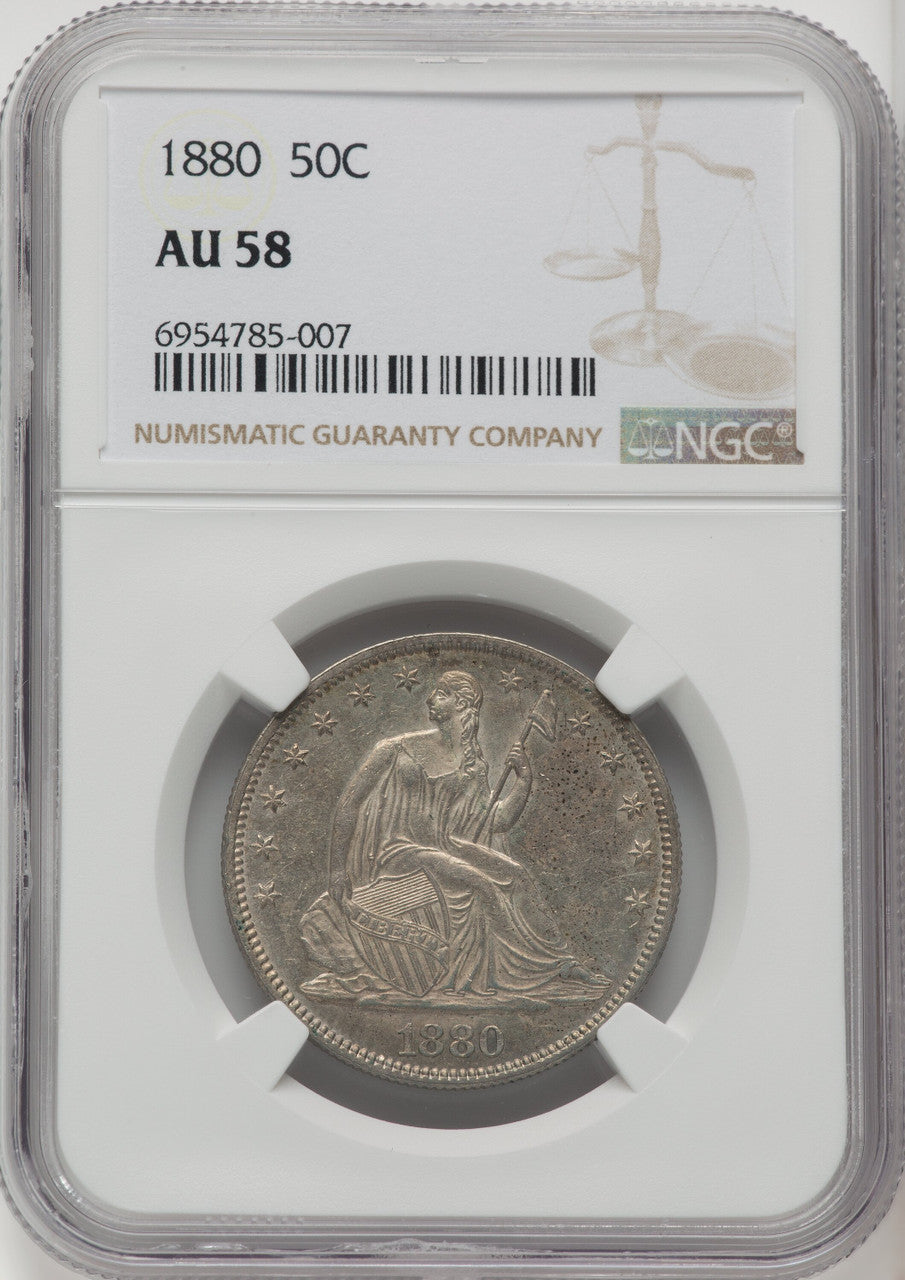 1880 50C Seated Half Dollar NGC AU58 (772102057)