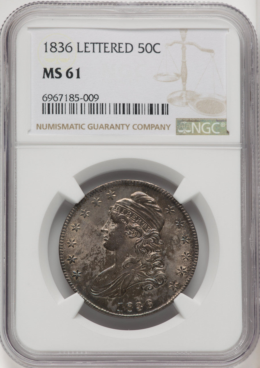 1836 50C Letter Edge Bust Half Dollar NGC MS61