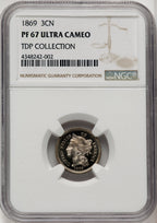 1869 3CN Proof Three Cent Nickel NGC PR67