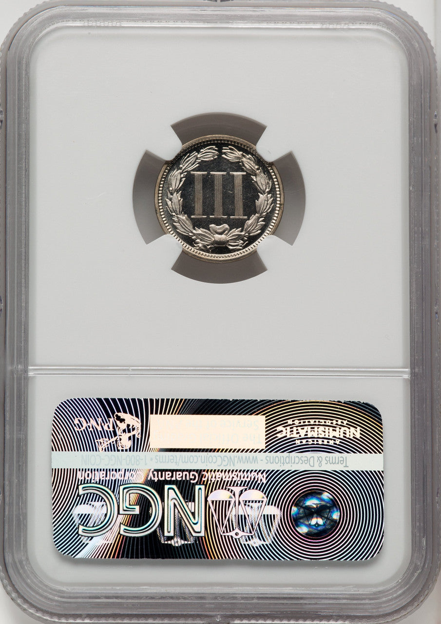 1869 3CN Proof Three Cent Nickel NGC PR67