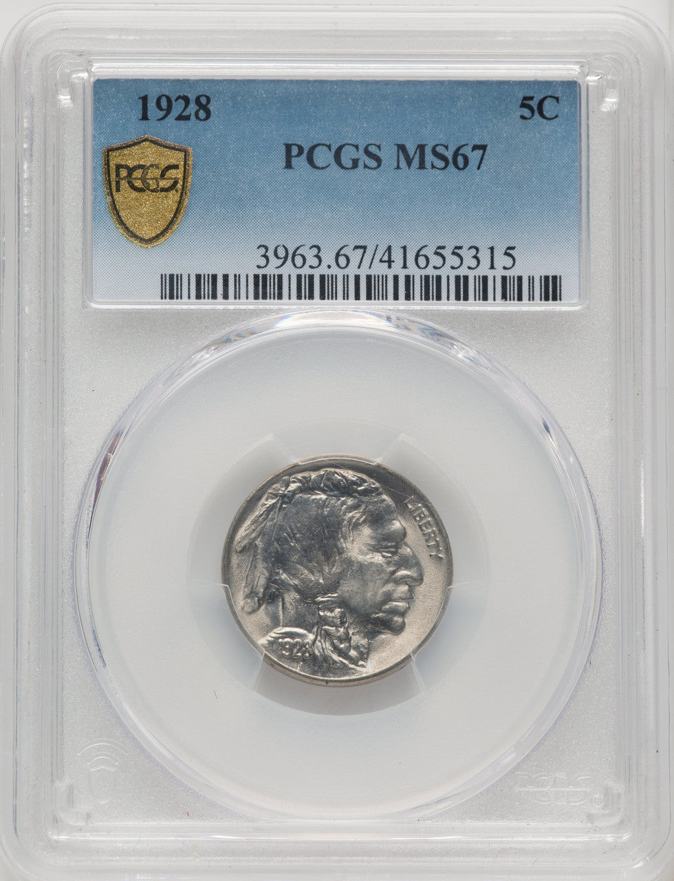 1928 5C Buffalo Nickel PCGS MS67