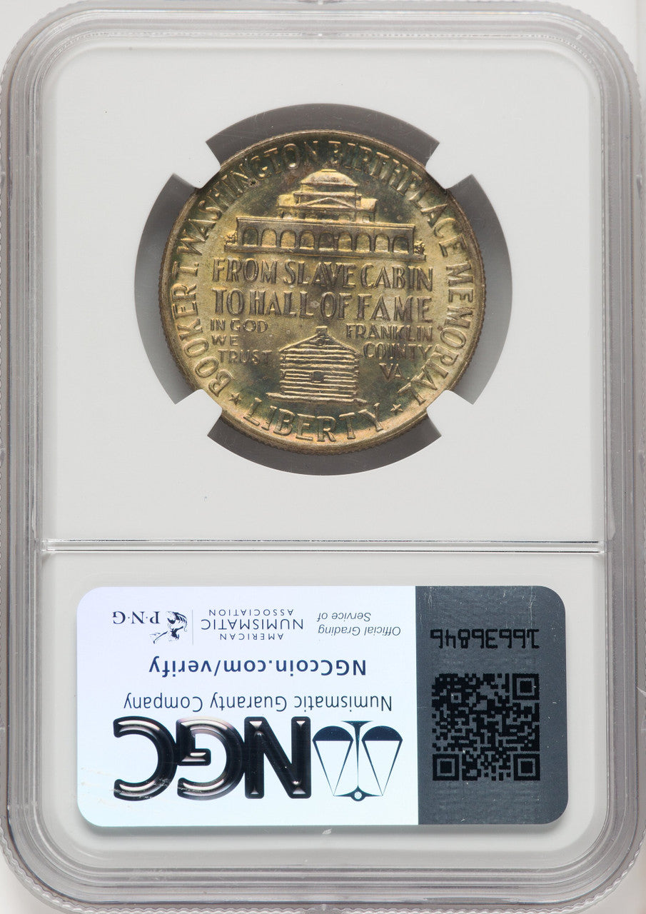 1946 50C Booker T. Washington CAC Commemorative Silver NGC MS67+