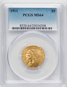 1911 $5 Indian Half Eagle PCGS MS64 (772543012)