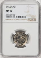 1935-S 5C Buffalo Nickel NGC MS67 (772515003)