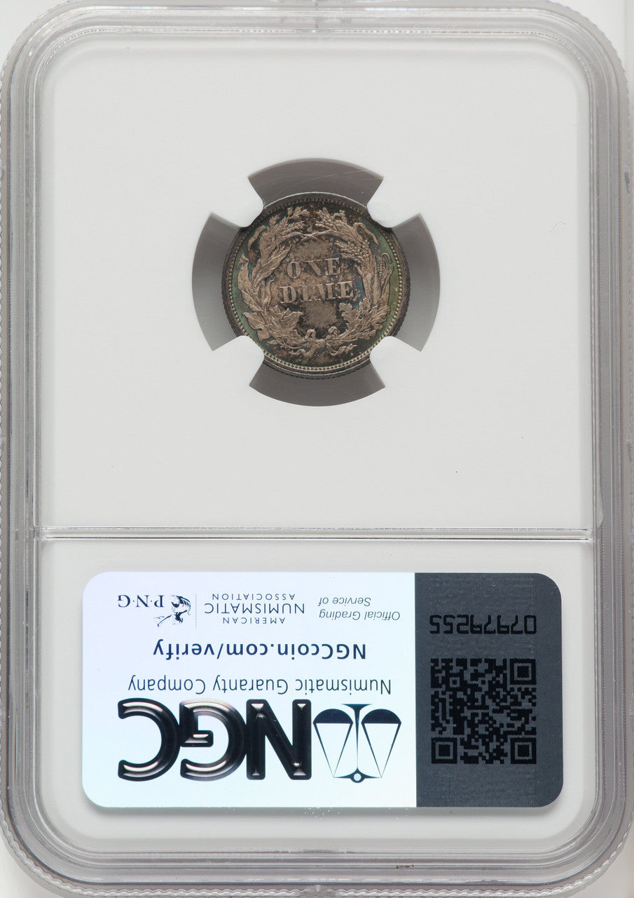1874 10C ARROWS Seated Dime NGC MS66+