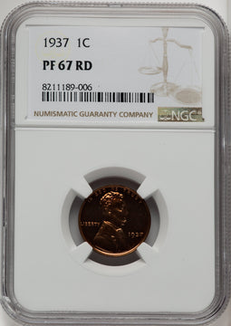 1937 1C RD Proof Lincoln Cent NGC PR67 (772543016)