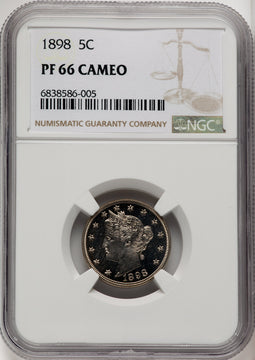 1898 5C CA Proof Liberty Nickel NGC PR66