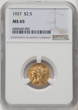 1927 $2.50 Indian Quarter Eagle NGC MS65 (772094005)