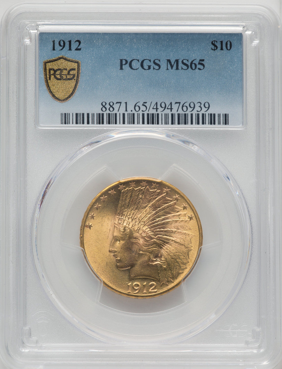 1912 $10 Indian Eagle PCGS MS65 (772515014)