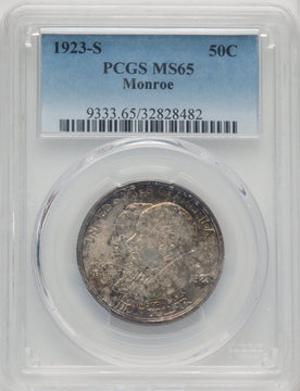 1923-S 50C Monroe Commemorative Silver PCGS MS65 (772066007)