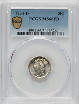 1934-D 10C FB Mercury Dime PCGS MS66
