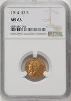 1914 $2.50 Indian Quarter Eagle NGC MS63 (519987028)