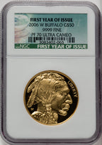 2006-W $50 One-Ounce Gold Buffalo .9999 Fine Gold NGC PF70 (520081011)