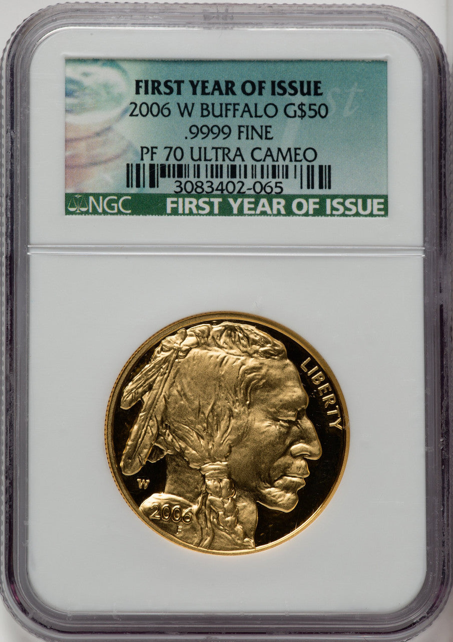 2006-W $50 One-Ounce Gold Buffalo .9999 Fine Gold NGC PF70 (520081011)