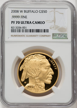 2008-W Gold American Buffalo 4-Coin Set NGC PF70 Brown Label