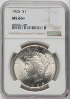 1925 Peace Dollar NGC MS66+ (772368016)