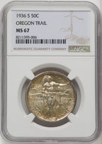 1936-S 50C Oregon Commemorative Silver NGC MS67