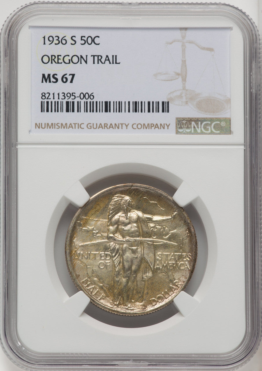 1936-S 50C Oregon Commemorative Silver NGC MS67