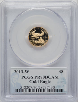 2013-W $5 Tenth-Ounce Gold Eagle PCGS PR70 Philip Diehl