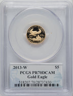 2013-W $5 Tenth-Ounce Gold Eagle PCGS PR70 Philip Diehl