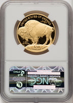 2010-W $50 One-Ounce Gold Buffalo First Strike DM ER Blue NGC MS70 (772470006)