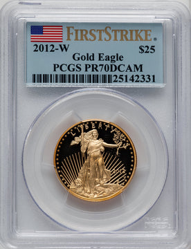 2012-W $25 Half-Ounce Gold Eagle First Strike FS Flag PCGS PR70
