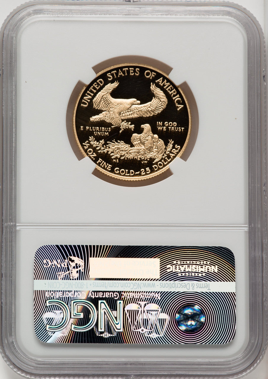 2016-W $25 Half-Ounce Gold Eagle 30th Anniversary First Strike ER Blue NGC PF70