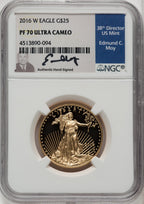 2016-W $25 Half-Ounce Gold Eagle 30th Anniversary Ed Moy NGC PF70