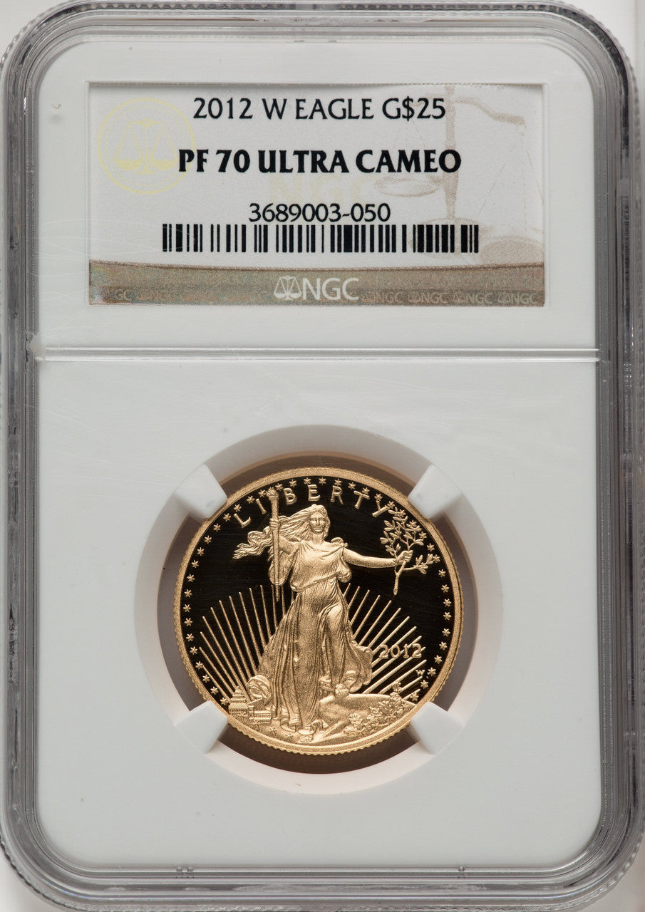 2012-W $25 Half-Ounce Gold Eagle Brown Label NGC PF70 (772516032)