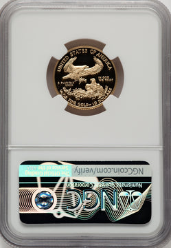 2018-W G$10 Quarter Ounce Gold Eagle First Day of Issue FDI Mike Castle NGC PF70