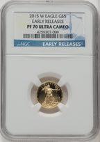 2015-W $5 Tenth-Ounce Gold Eagle First Strike ER Blue NGC PF70