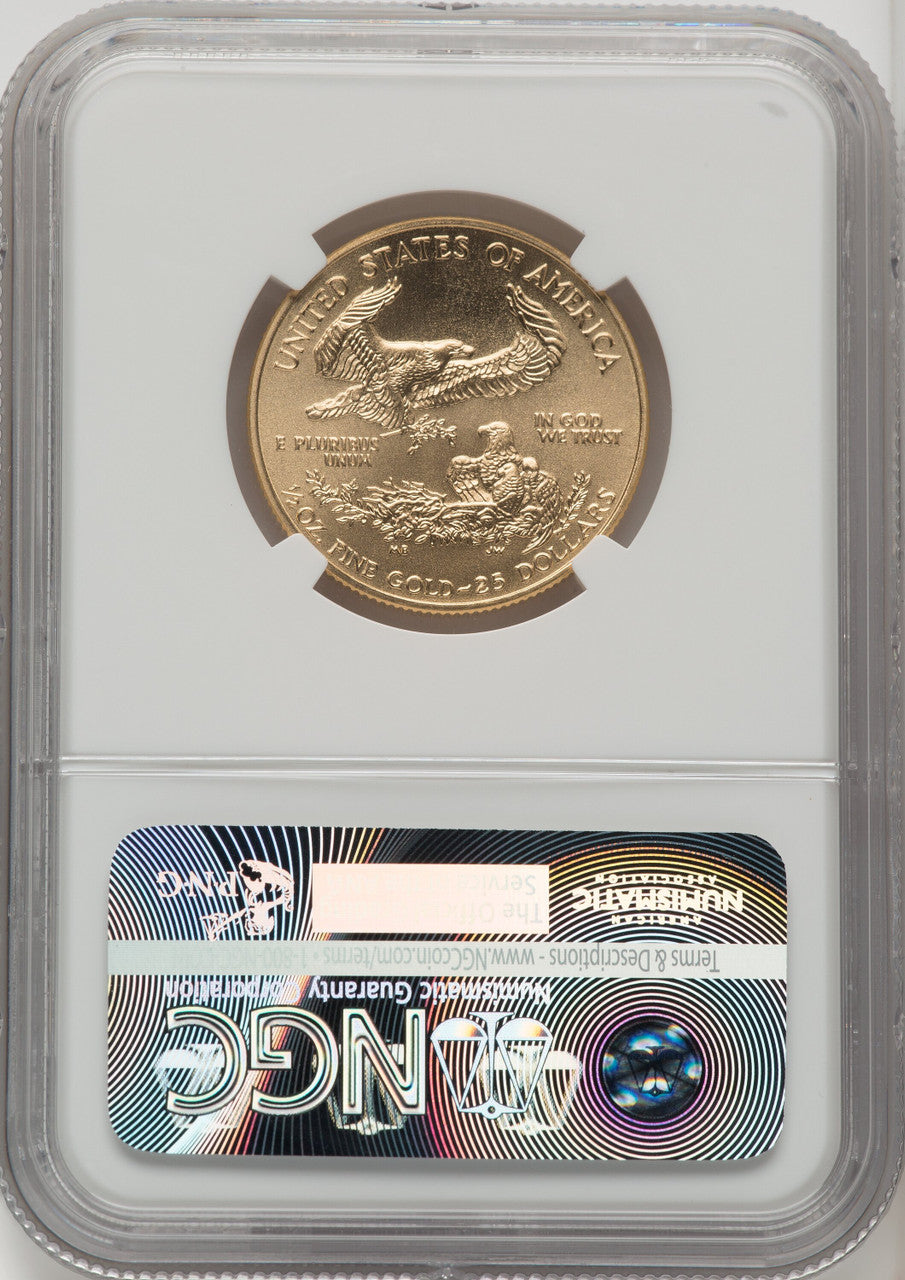 2004 $25 Half-Ounce Gold Eagle Brown Label NGC MS70 (772027017)